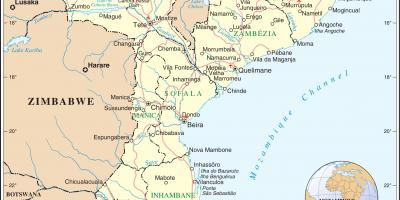 Αεροδρόμια σε Μοζαμβίκη στο χάρτη