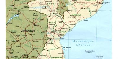 Χάρτης της Μοζαμβίκης λεπτομερής χάρτης