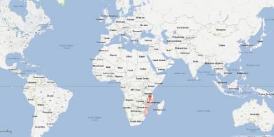 Μοζαμβίκη σε έναν παγκόσμιο χάρτη