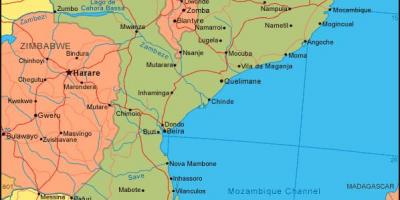 Χάρτης της Μοζαμβίκης ακτογραμμή